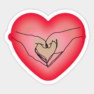 Heart Hands Sticker